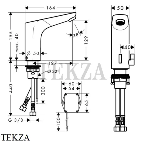 Hansgrohe Focus Смеситель для раковины, питание от батареи 31171000, хром глянец