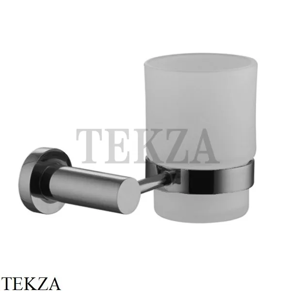 FIMA Carlo Frattini ROTOLA Стакан настенный, стекло матовое F6003/1CS, Brushed black chrome