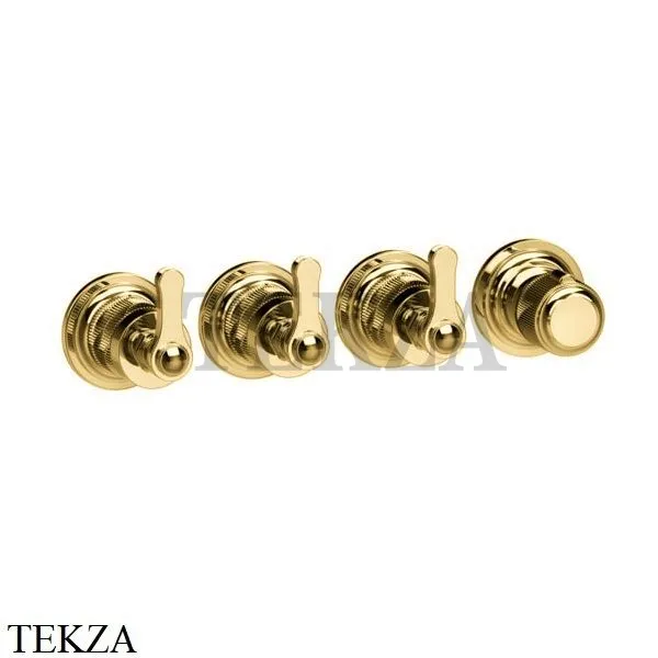 Gessi VENTI20 Термостат для душа, 3 потока, внешняя часть 65336-246, Gold PVD