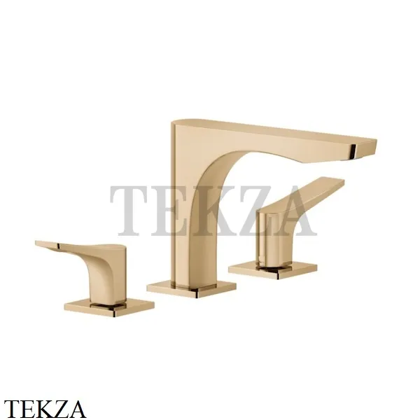 Gessi RILIEVO Смеситель для раковины 3 отверстия, без донного клапана 59012-735, Warm Bronze PVD