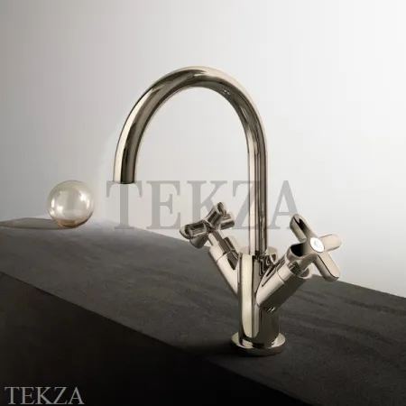 Fantini Icona Classic Смеситель для раковины, с донным клапаном 53P6R056F, Matt British Gold PVD