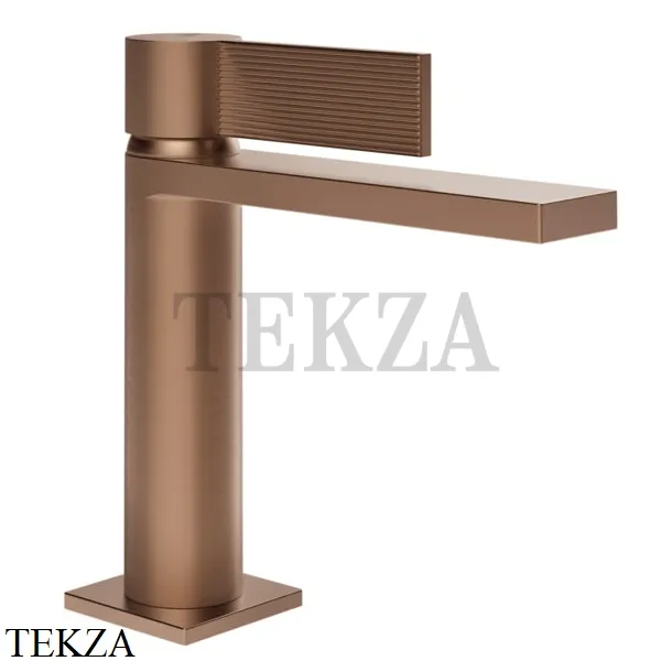 Gessi Inverso RIGATO Смеситель для раковины, с донным клапаном 73551-708, Copper Brushed
