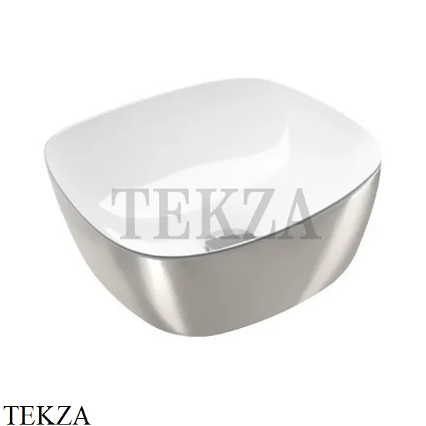 Catalano Gold&Silver Alvea Раковина накладная 140APGRLXBA, без перелива, Серебро на белом