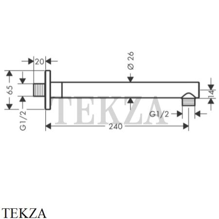 Hansgrohe Vernis Shape Кронштейн настенный для душа 26405670, черный матовый