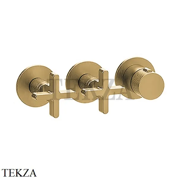 Gessi INCISO SHOWER Термостатический смеситель, 2 потока, внешняя часть 58434-727, Brushed Brass