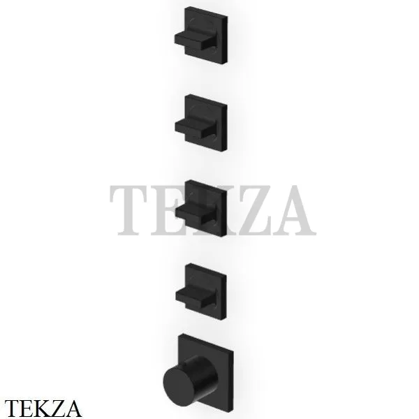 Zucchetti Aguablu Термостат для душа, 4 выхода, внешняя часть ZA5804.P81, brushed total black PVD