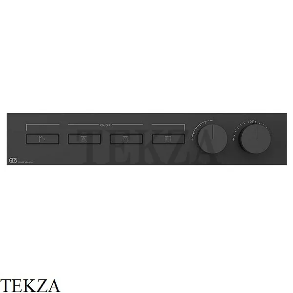 Gessi HI-FI Термостатический смеситель на 4 потока, внешняя часть 63016-707, Black Metal Brushed PVD