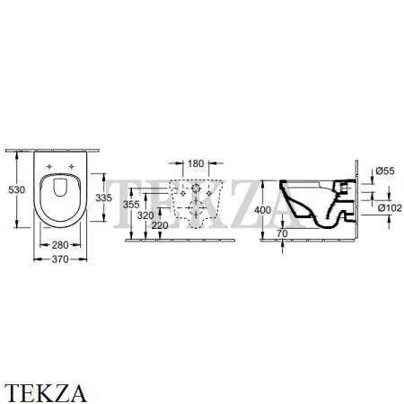Villeroy & Boch ARCHITECTURA Унитаз подвесной (комплект 4694HR01) без ободка, сиденье микролифт, белый глянец