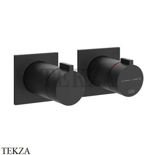 Gessi Inverso RIGATO Термостат для душа, 2 потока, внешняя часть 73034-299, Matte Black