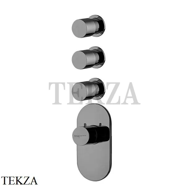 FIMA Carlo Frattini Spillo UP Термостат для душа 3 потока, внешняя часть F3253X3CS, Brushed black chrome