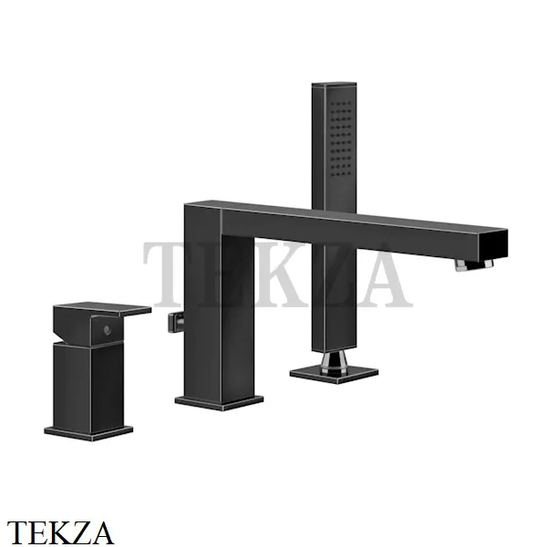 Gessi Rettangolo Смеситель на борт ванны с переключением на душ 20037-706, Black Metal