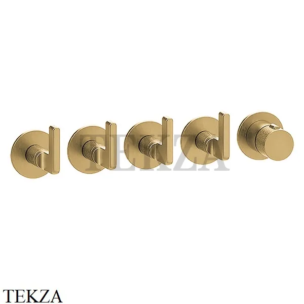Gessi INCISO SHOWER Термостатический смеситель, 4 потока, внешняя часть 58338-727, Brushed Brass