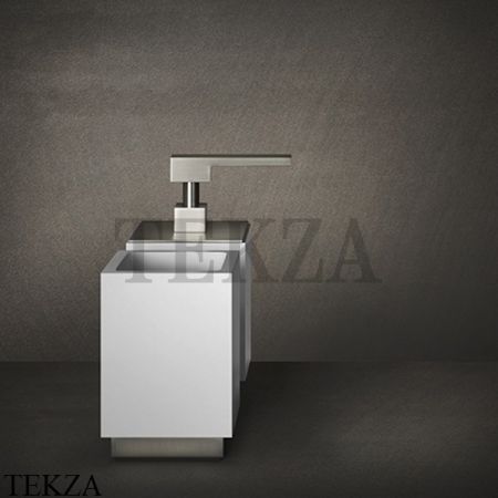 Gessi Rettangolo Стакан для щеток настенный, композит белый 20807#149, Finox Brushed Nickel