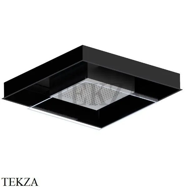 Newform Встроенная душевая лейка, хромотерапия, с кнопкой 688.46.093, Brushed steel-черный