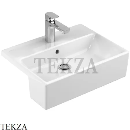 Villeroy & Boch MEMENTO Раковина полувстраиваемая, с переливом 41335501, белый глянец