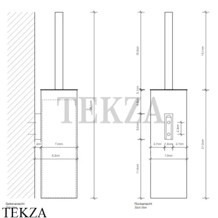 Decor Walther Corner WBD N Туалетный ершик подвесной, черный матовый