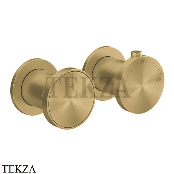 Gessi Origini ACCENT Термостат для душа 3 потока, внешняя часть 66136-727, Brushed Brass