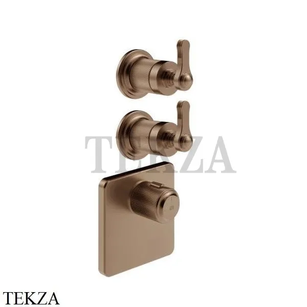 Gessi VENTI20 Термостат для душа, 2 поток, внешняя часть 65202-708, Copper Br. PVD