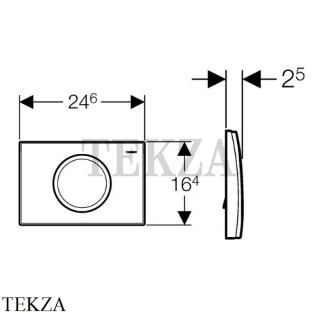 Geberit Delta11 Клавиша смыва, пластик 115.120.46.1, матовый хром, для бачка UP100
