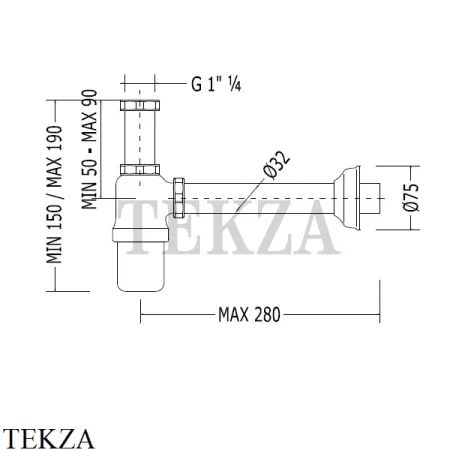 Devon&Devon Сифон для раковины бутылочный 2DDA321CR, хром глянец