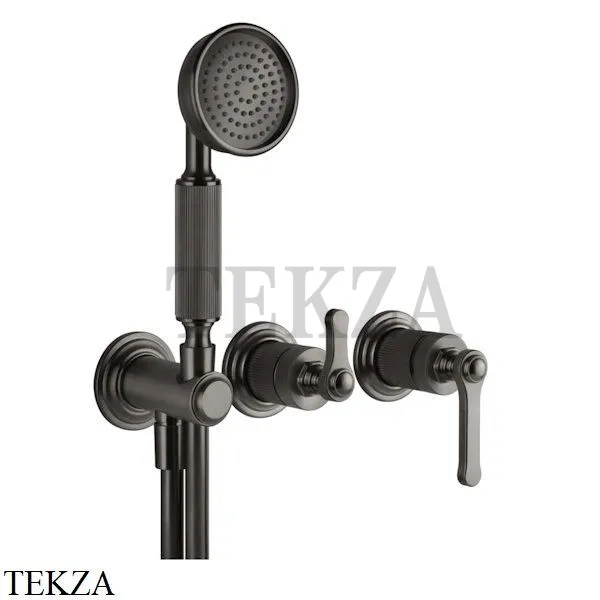 Gessi VENTI20 Смеситель для душа, с гарнитуром внешняя часть 65036-707, Black Metal Brushed