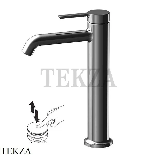 FIMA Carlo Frattini SNAP Смеситель для раковины, с донным клапаном F3111LCS, Brushed black chrome