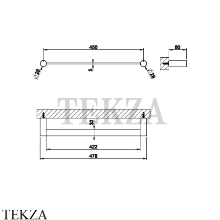 Gessi 316 ACCESSORIES Держатель для банного полотенца 45 см 54800-239, Steel Brushed