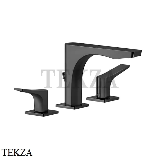 Gessi RILIEVO Смеситель для раковины 3 отверстия, с донным клапаном 59011-706, Black Metal