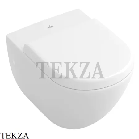 Villeroy & Boch SUBWAY Унитаз подвесной "с полкой" 66031001, сиденье с микролифтом SLIMSEAT, белый глянец