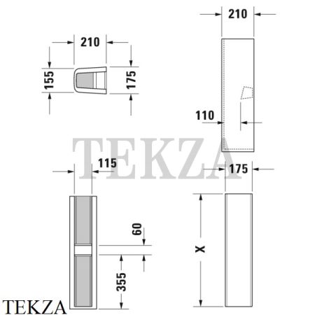 Duravit ME by Starck Пьедестал под раковину 0858390000, белый глянец