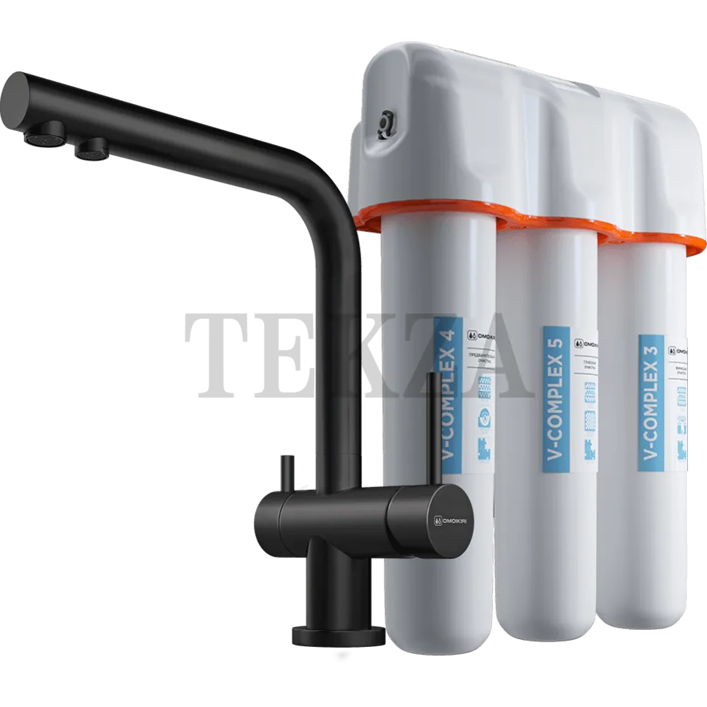 Omoikiri Nagano + Pure drop Lite Комплект смеситель+фильтр 4284.8028 GB графит
