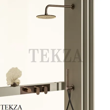 Zucchetti Octo Термостат для душа на 3 потока, внешняя часть ZOC661.P81, brushed total black PVD