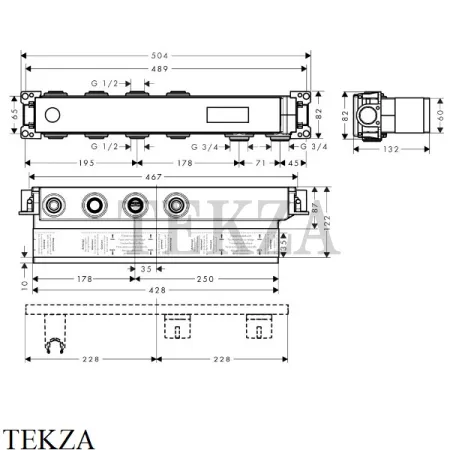 Hansgrohe Скрытая часть для RainSelect с 2 кнопками 15310180
