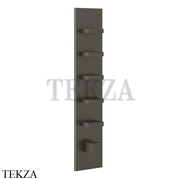 Gessi Rettangolo Wellness Термостат 5 выходов, внешняя часть 43030-707, Black Metal Brushed