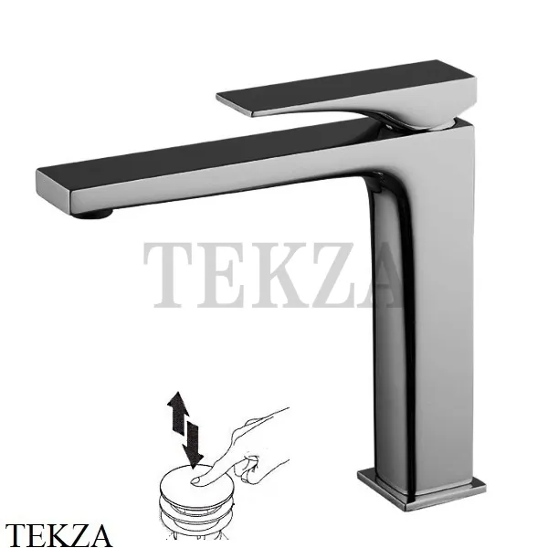 FIMA Carlo Frattini Zeta Смеситель для раковины, с донным клапаном F3961LNCN, Black chrome
