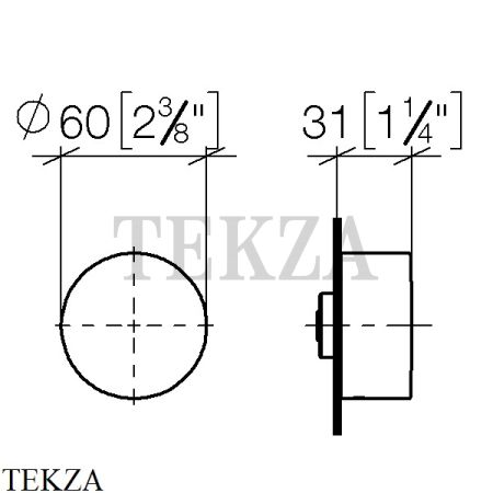 Dornbracht xTOOL Вентиль скрытого монтажа 1/2, внешняя часть 36607740-99, Dark Platinum matt