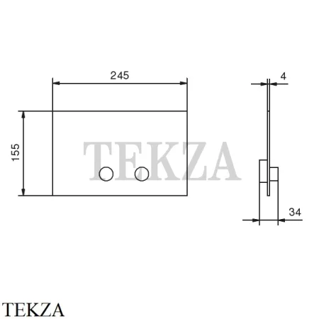 Fantini W216 Клавиша двойного смыва сочетается с TECE 9138W216, блестящая сталь