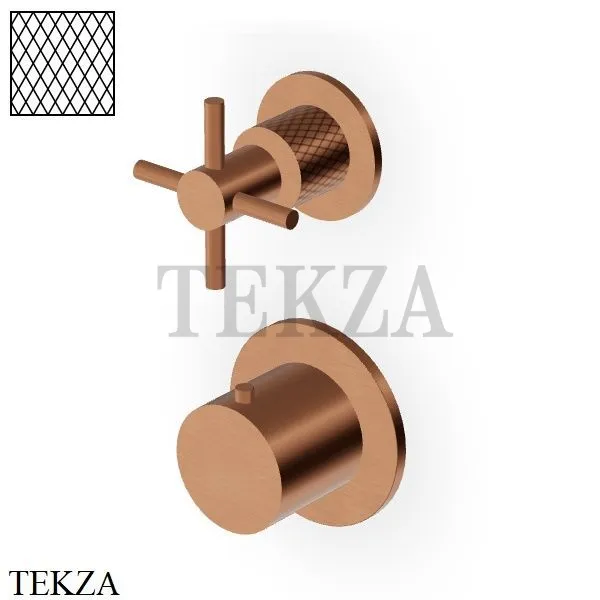 Zucchetti Helm Diagonal Термостат для душа на 1 поток, внешняя часть ZHM801.XP91G3, brushed copper PVD