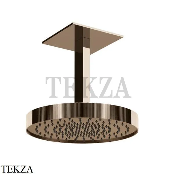 Gessi Inverso RIGATO Верхняя душевая лейка с кронштейном 30 см 63572-030, Copper PVD