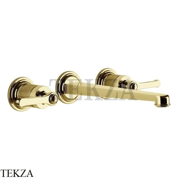 Gessi VENTI20 Смеситель для раковины на 3 отв. длинный, внешняя часть 65090-246, Gold PVD