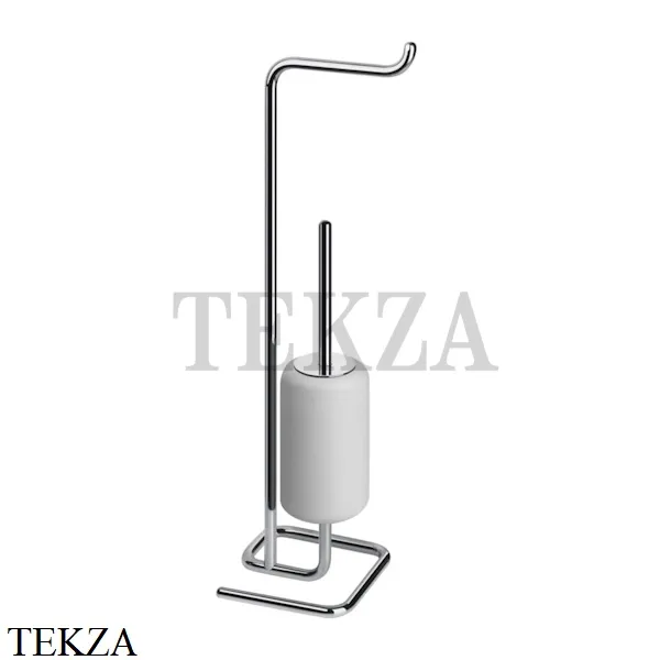Gessi Goccia Стойка с держателем для туалетной бумаги и ершиком 38067-031, хром глянец