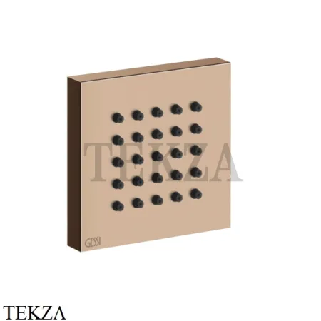 Gessi Rettangolo shower Боковая форсунка квадратная 32973-030, Copper глянец PVD