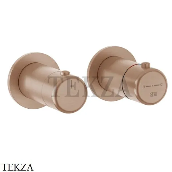 Gessi Goccia Термостат для душа, 1 поток, внешняя часть 33132-125, Copper Br. GHRC