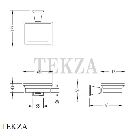Devon&Devon TIME Мыльница настенная, керамика белая TM301CR, хром глянец
