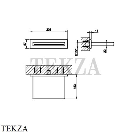 Gessi CASCATA Каскадный излив настенный 20293-238, Mirror Steel