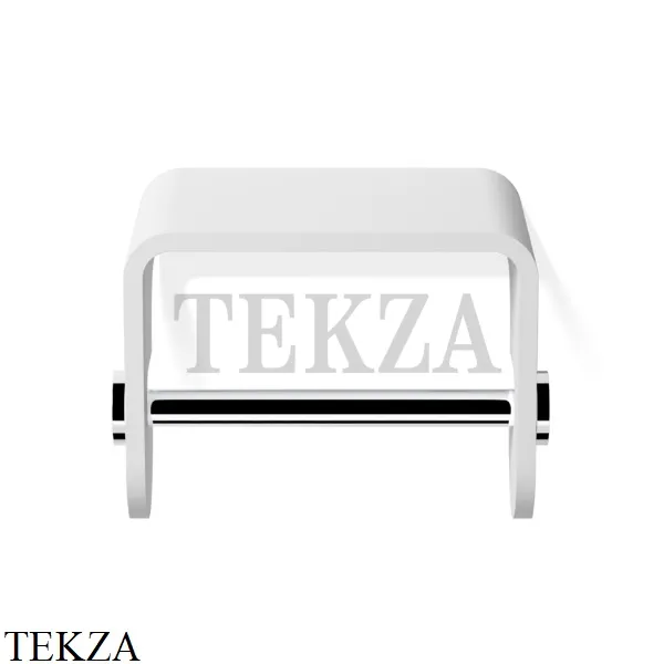 Decor Walther Stone White TPH4 Держатель туалетной бумаги с крышкой 0974554, белый матовый-хром глянец