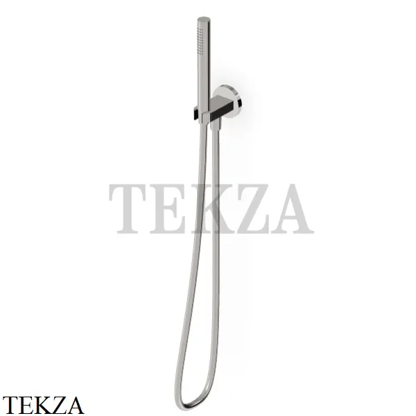 Zucchetti Душевой гарнитур, стержневая латунная лейка 1 режим Z94022.C8, nickel глянец