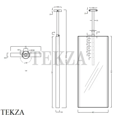CIELO ARCADIA ARGO Телескопическое зеркало подвесное с подсветкой ARSPL FE, черный матовый