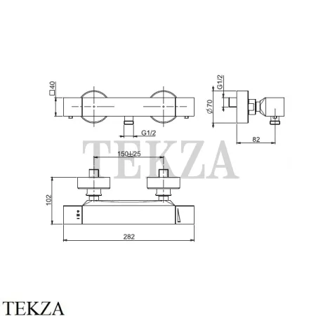 FIMA Carlo Frattini FIT Термостат настенный, 1 поток, F4245/1CR, хром глянец