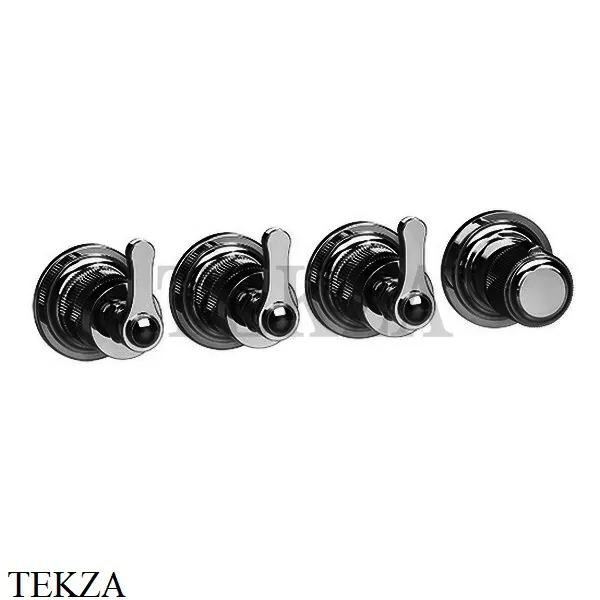 Gessi VENTI20 Термостат для душа, 3 потока, внешняя часть 65336-706, Black Metal